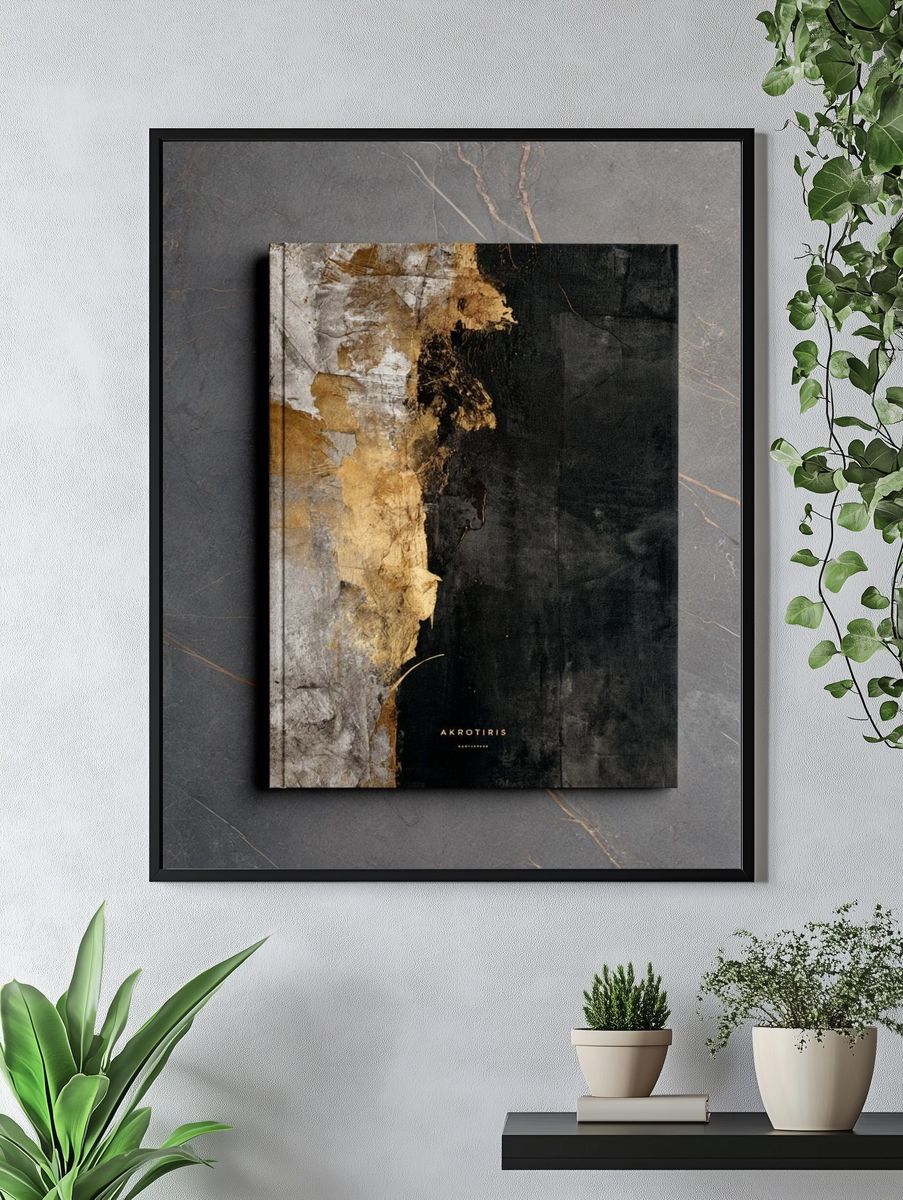 Gold and Black Abstract Poster. — room view 4