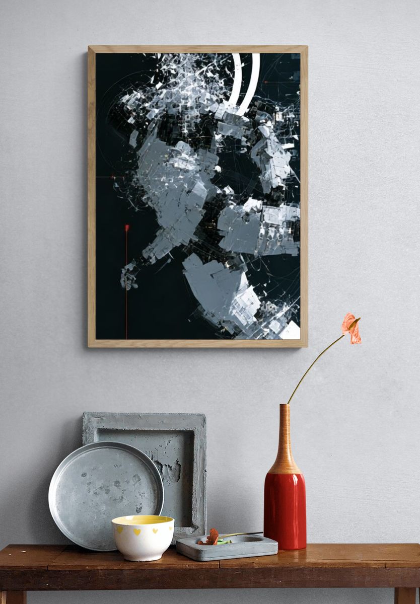 Monochrome Cosmic Fragment Poster. — room view 3