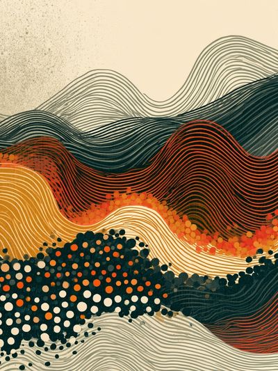 Abstract Wavy Landscape Poster. poster
