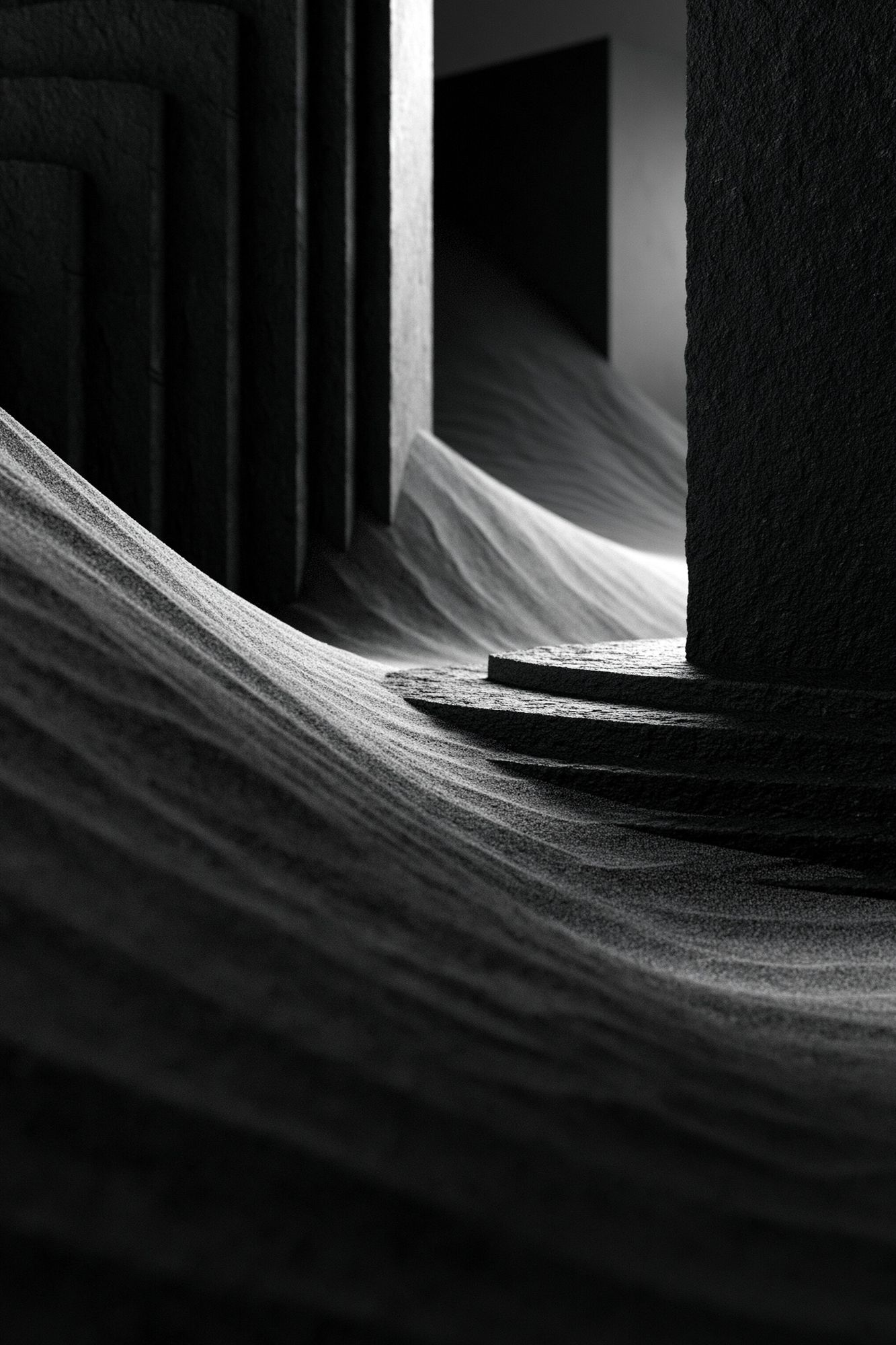 Monochrome Sandscape Abstract Poster. poster — abstract art