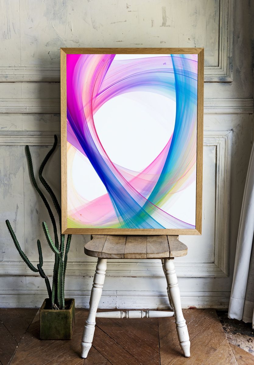 Color Wave Abstract Poster. room preview