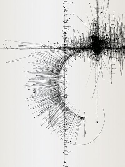 Monochrome Linear Burst Abstract Poster. poster