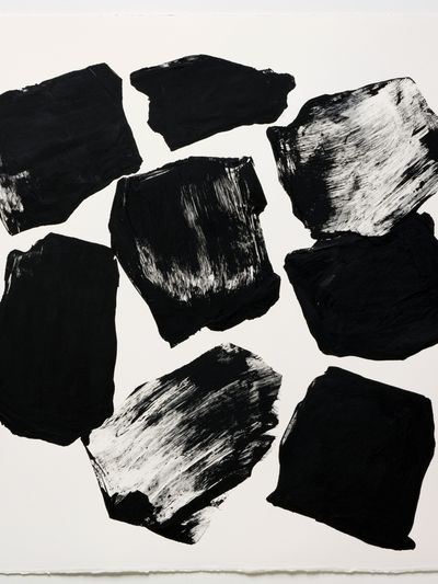 Monochrome Brush Strokes Abstract Poster. poster