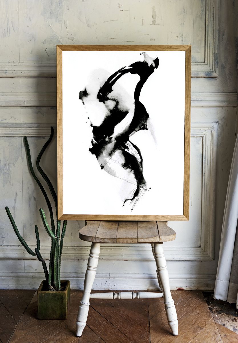 Ink Brush Abstract Poster. — room view 1