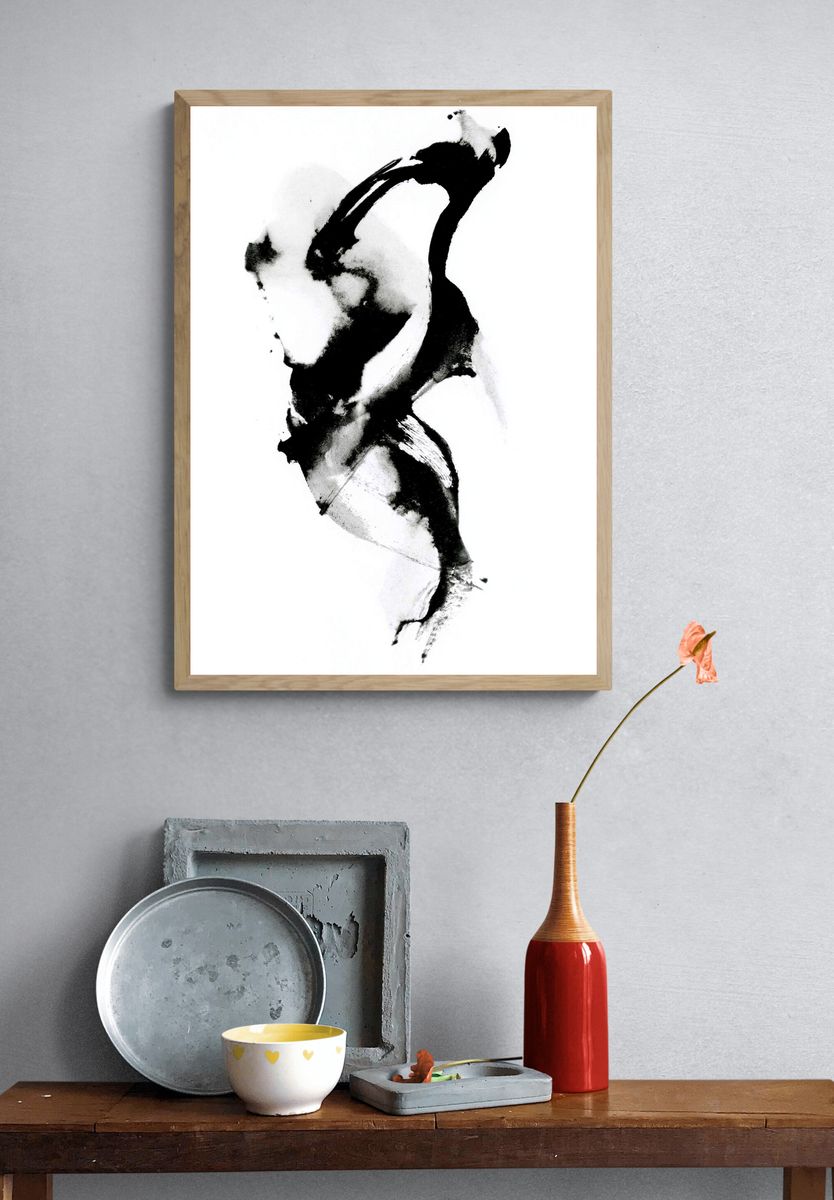 Ink Brush Abstract Poster. — room view 3