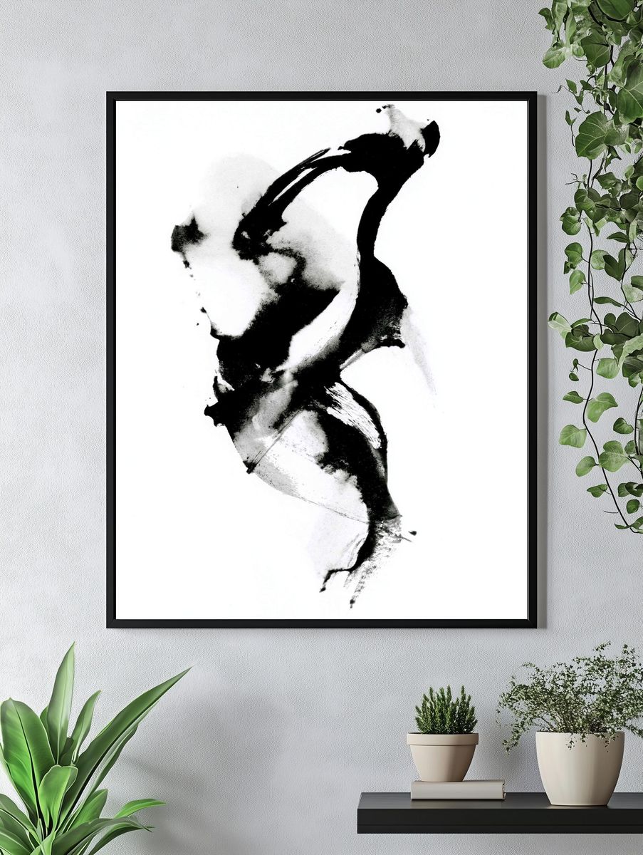 Ink Brush Abstract Poster. — room view 4