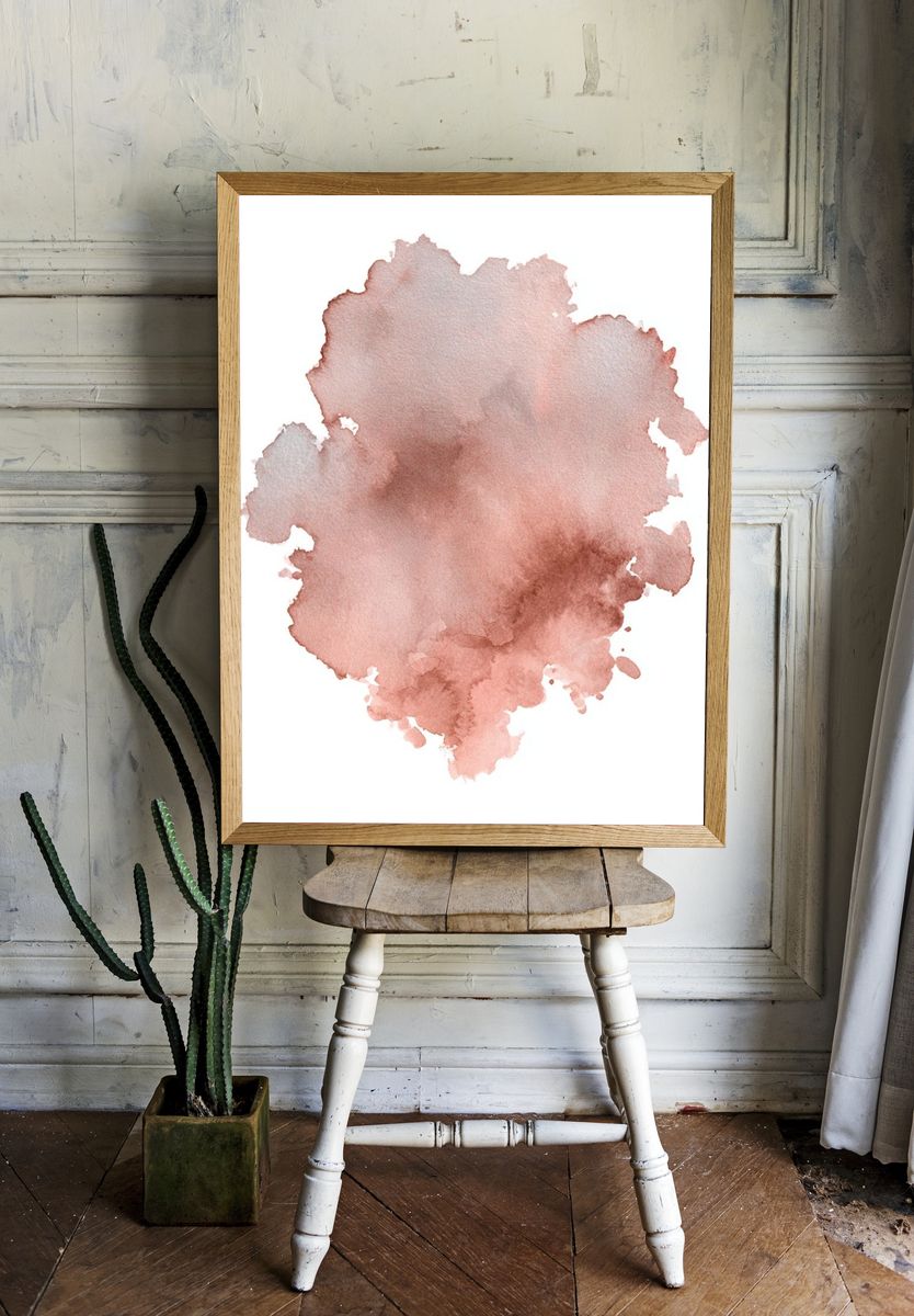 Blush Watercolor Bloom Poster. — room view 1