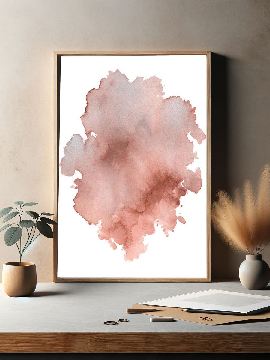 Blush Watercolor Bloom Poster. — room view 2