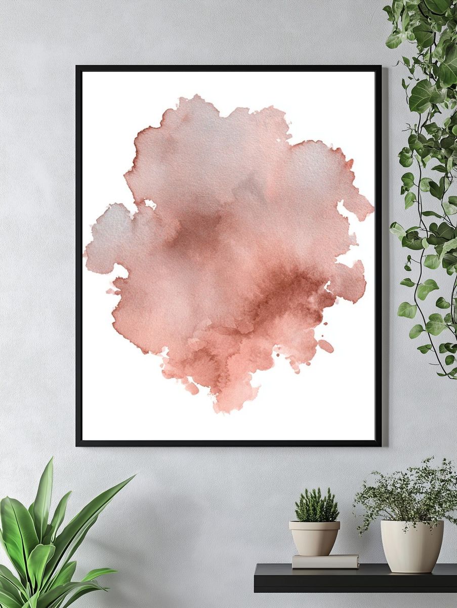 Blush Watercolor Bloom Poster. — room view 4