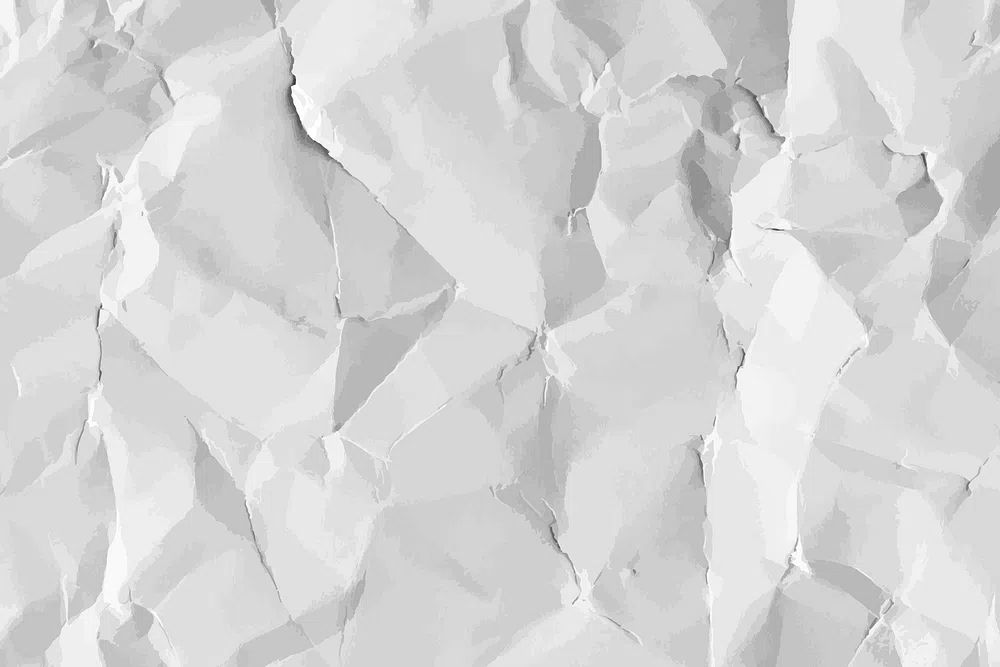 White crumpled paper textured background. poster — abstract art
