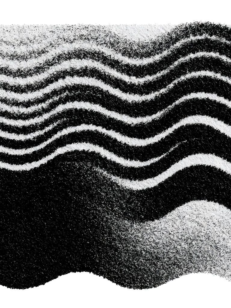 Wavy Monochrome Abstract Poster. poster — abstract art