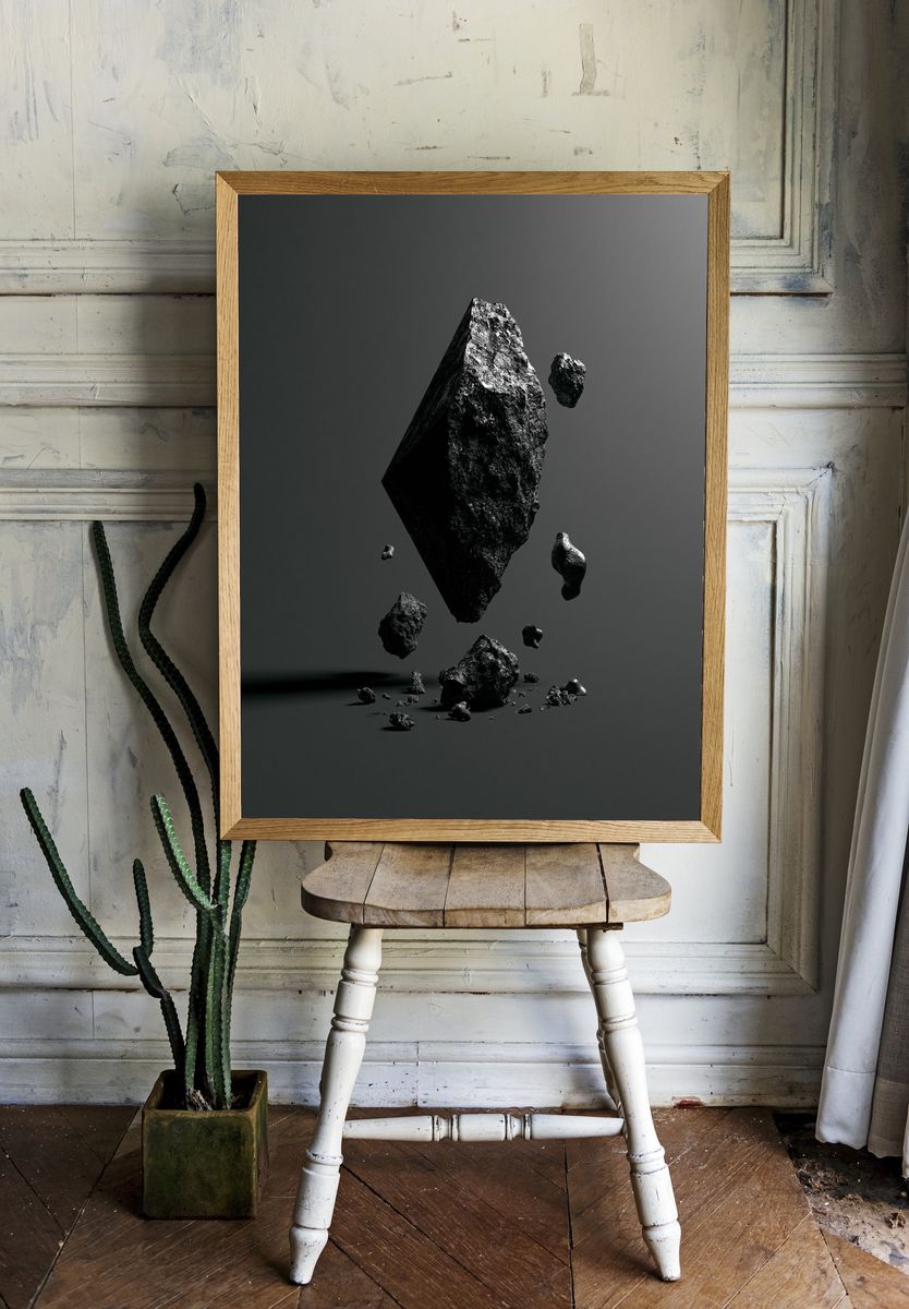 Floating Rock Monolith Abstract Print. — room view 1