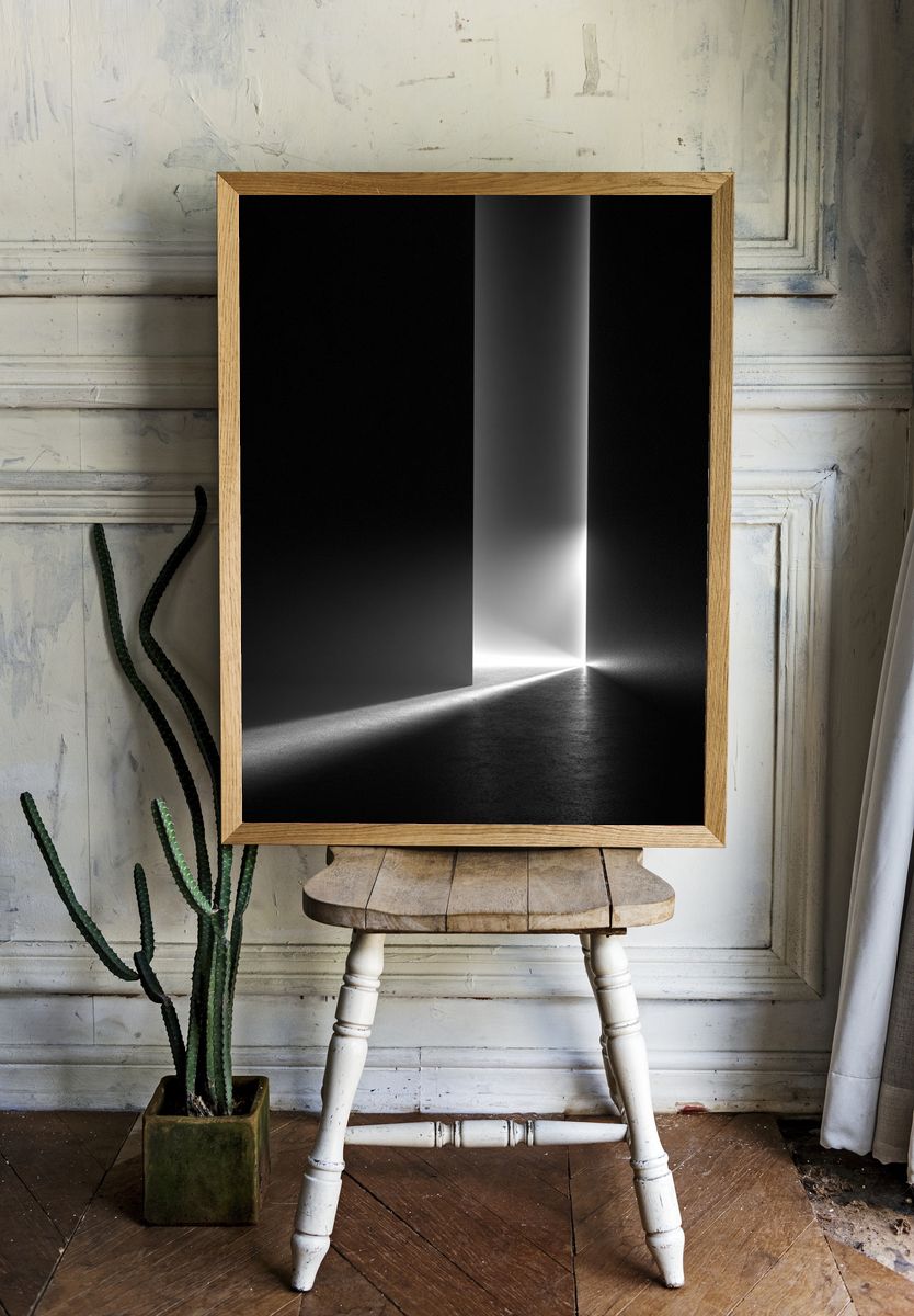 Monochrome Light Corridor Print. room preview