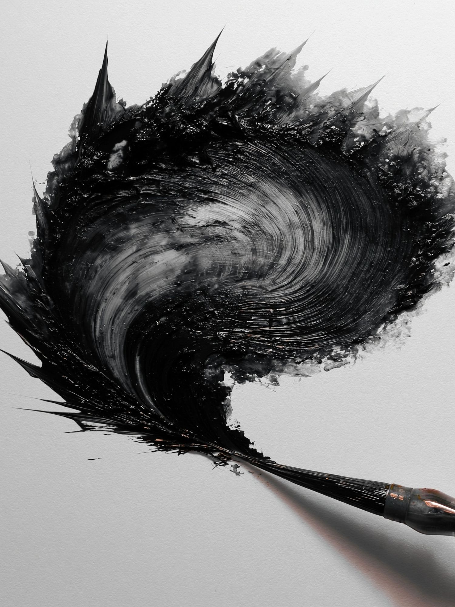 Black Ink Brushstroke Abstract Print. poster detail