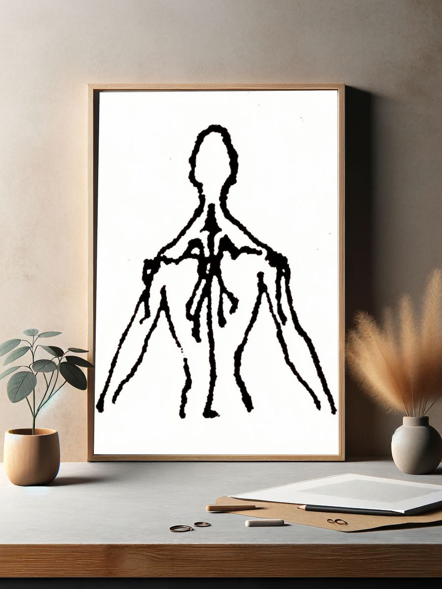 Abstract Human Figure Line Art Poster. — room view 2