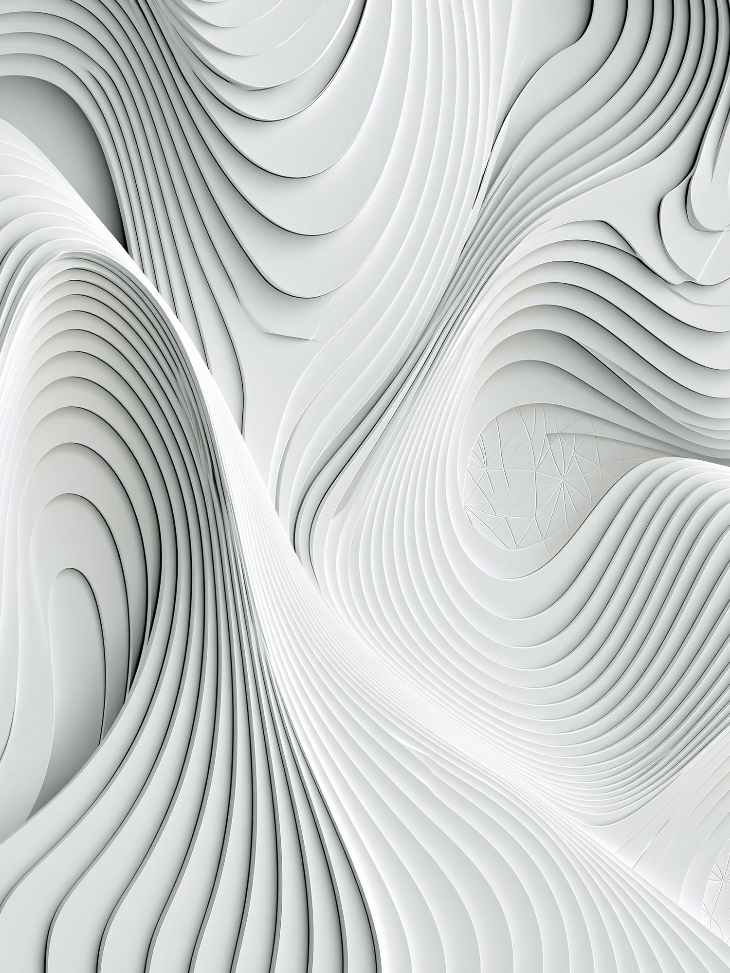 White Flow Abstract Poster. poster detail