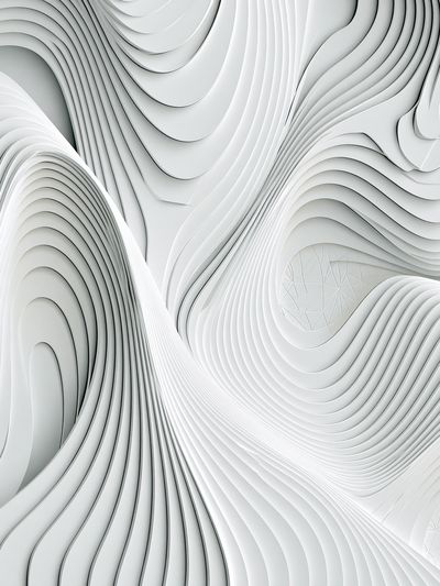 White Flow Abstract Poster.
