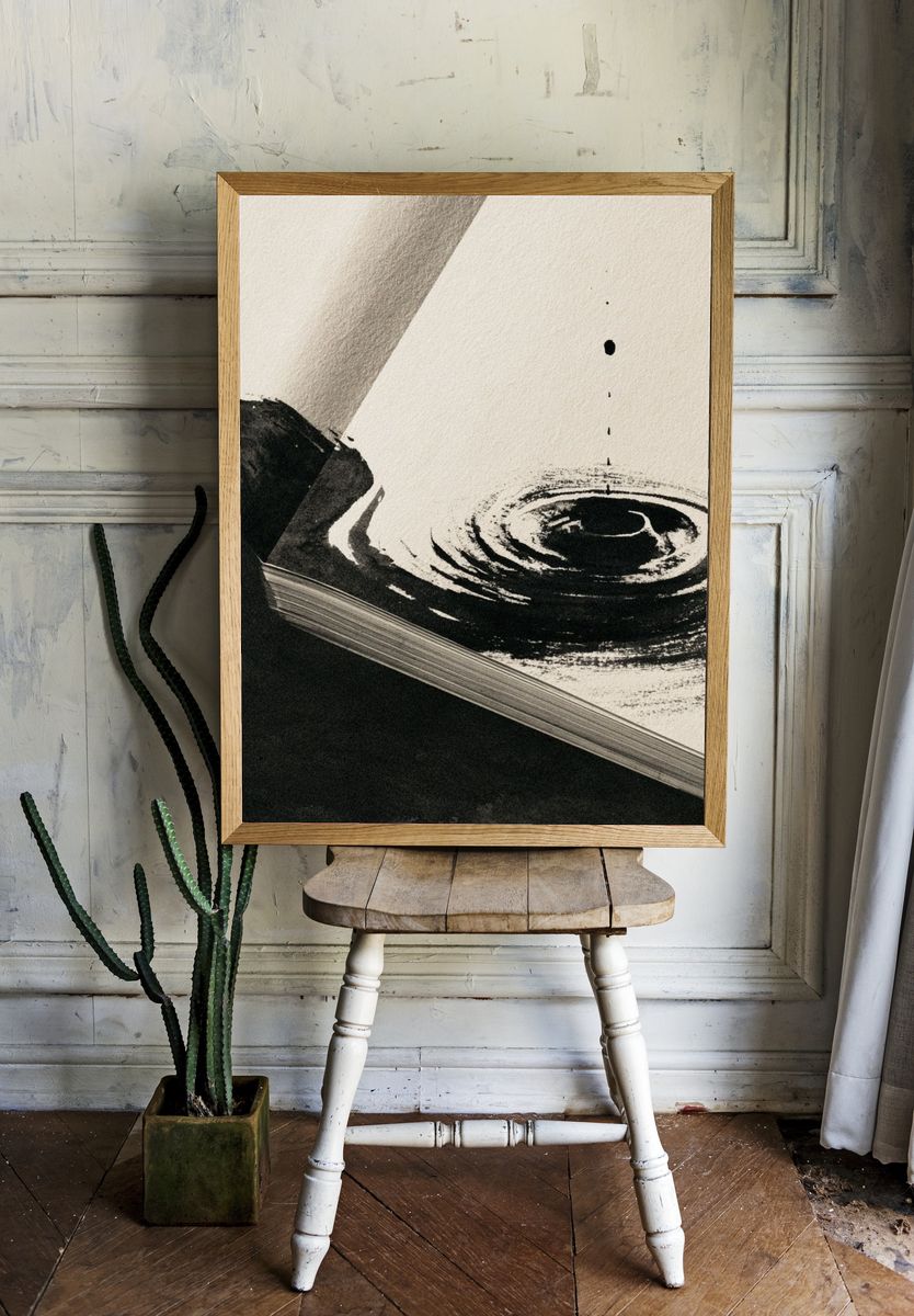 Ink Ripple Abstract Poster. — room view 1