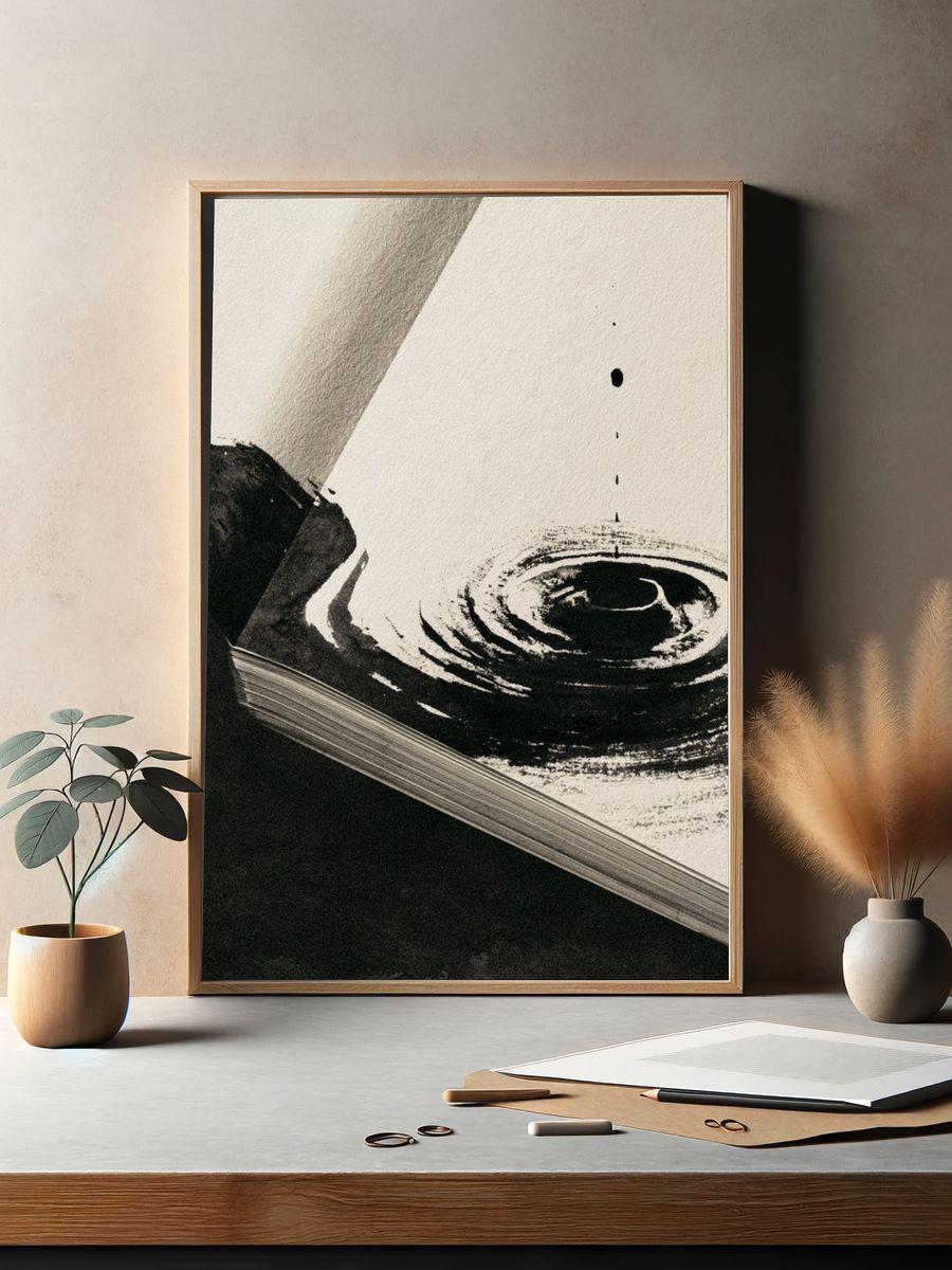 Ink Ripple Abstract Poster. — room view 2