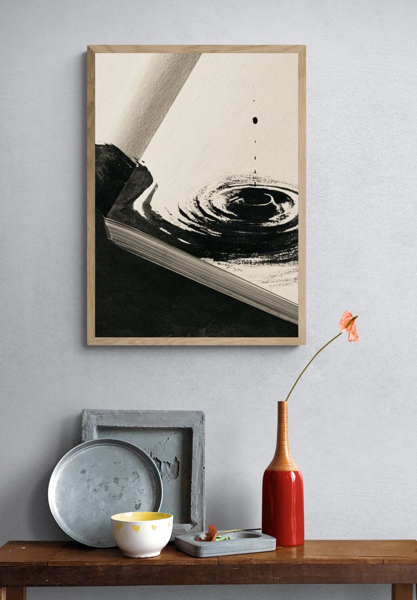 Ink Ripple Abstract Poster. — room view 3