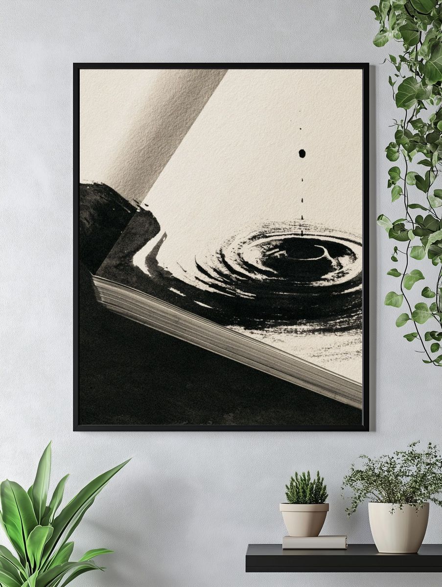 Ink Ripple Abstract Poster. — room view 4