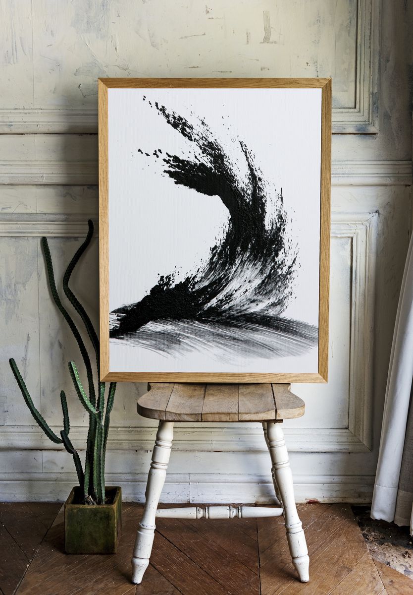 Ink Brushstroke Abstract Poster. room preview