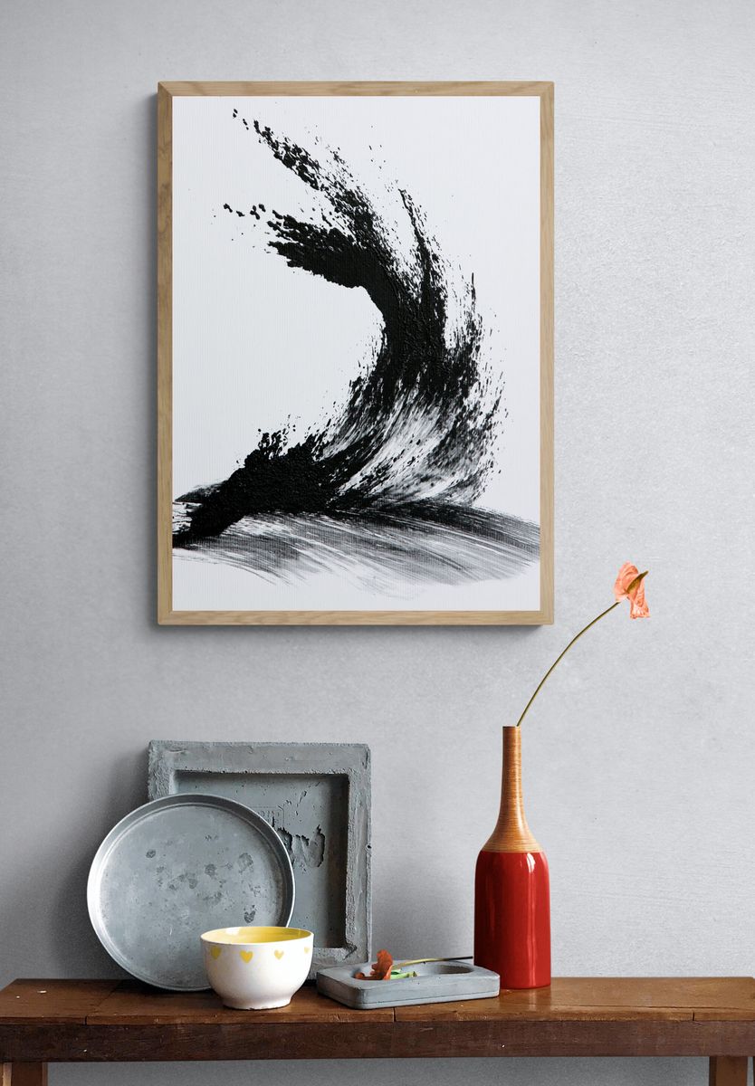 Ink Brushstroke Abstract Poster. — room view 3