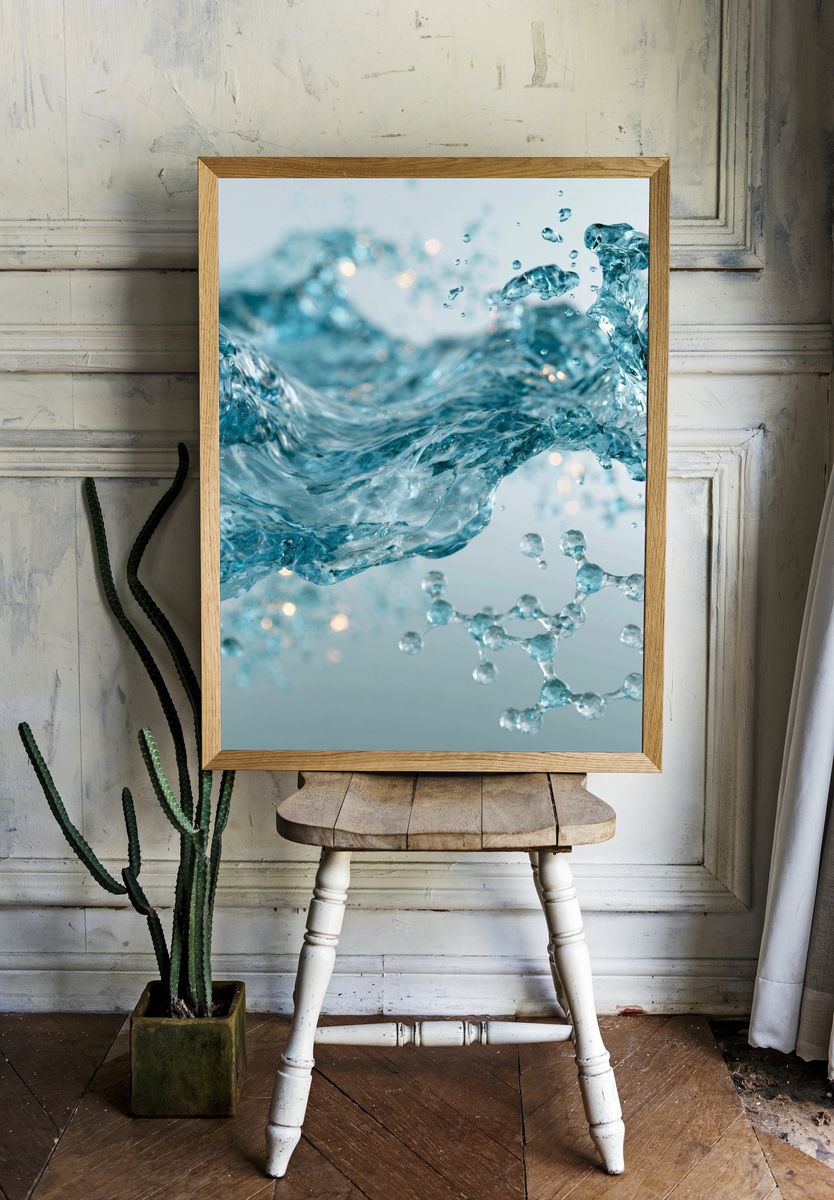 Liquid Water Splash Abstract Print. room preview