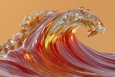 Golden Wave Abstract Poster. poster