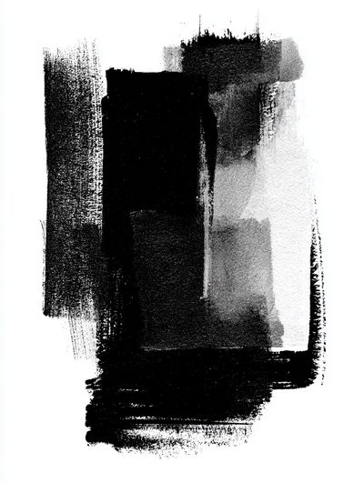 Monochrome Brushstroke Abstract Poster.