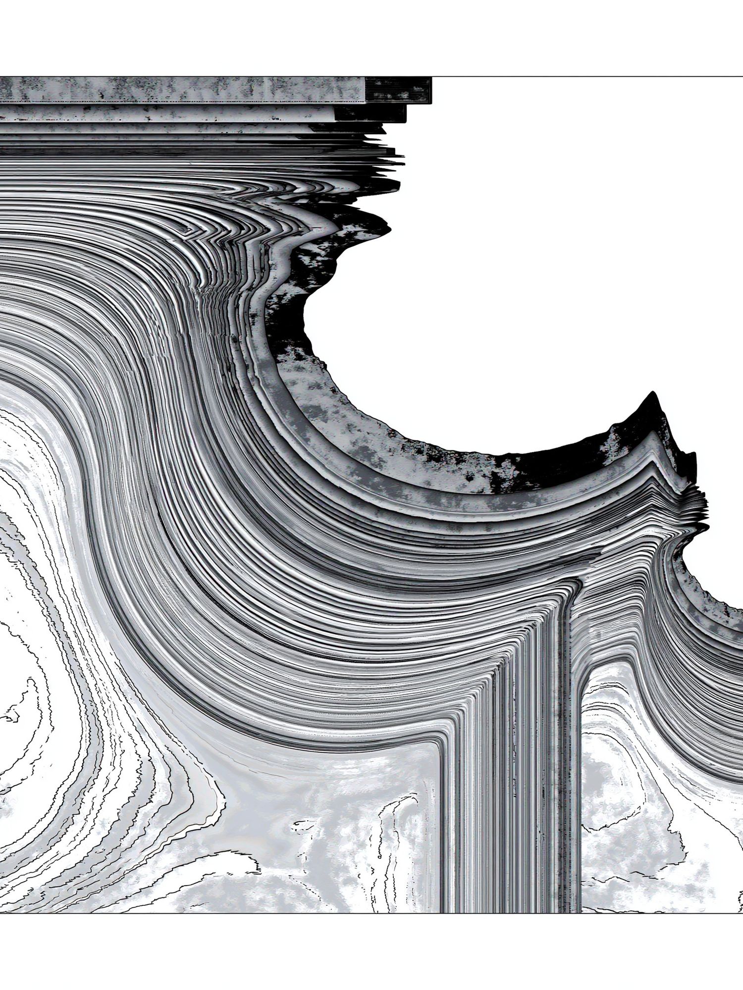 Monochrome Flow Abstract Poster. poster — abstract art