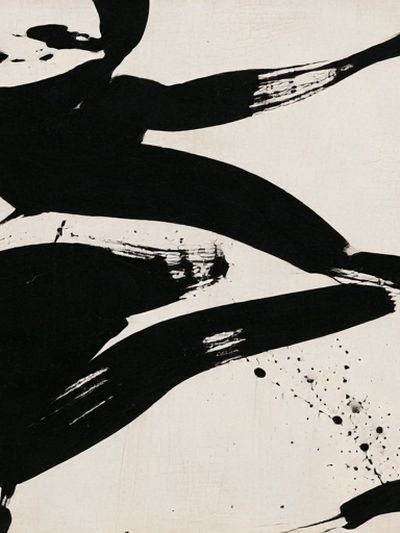 Black Ink Gesture Abstract Print. poster