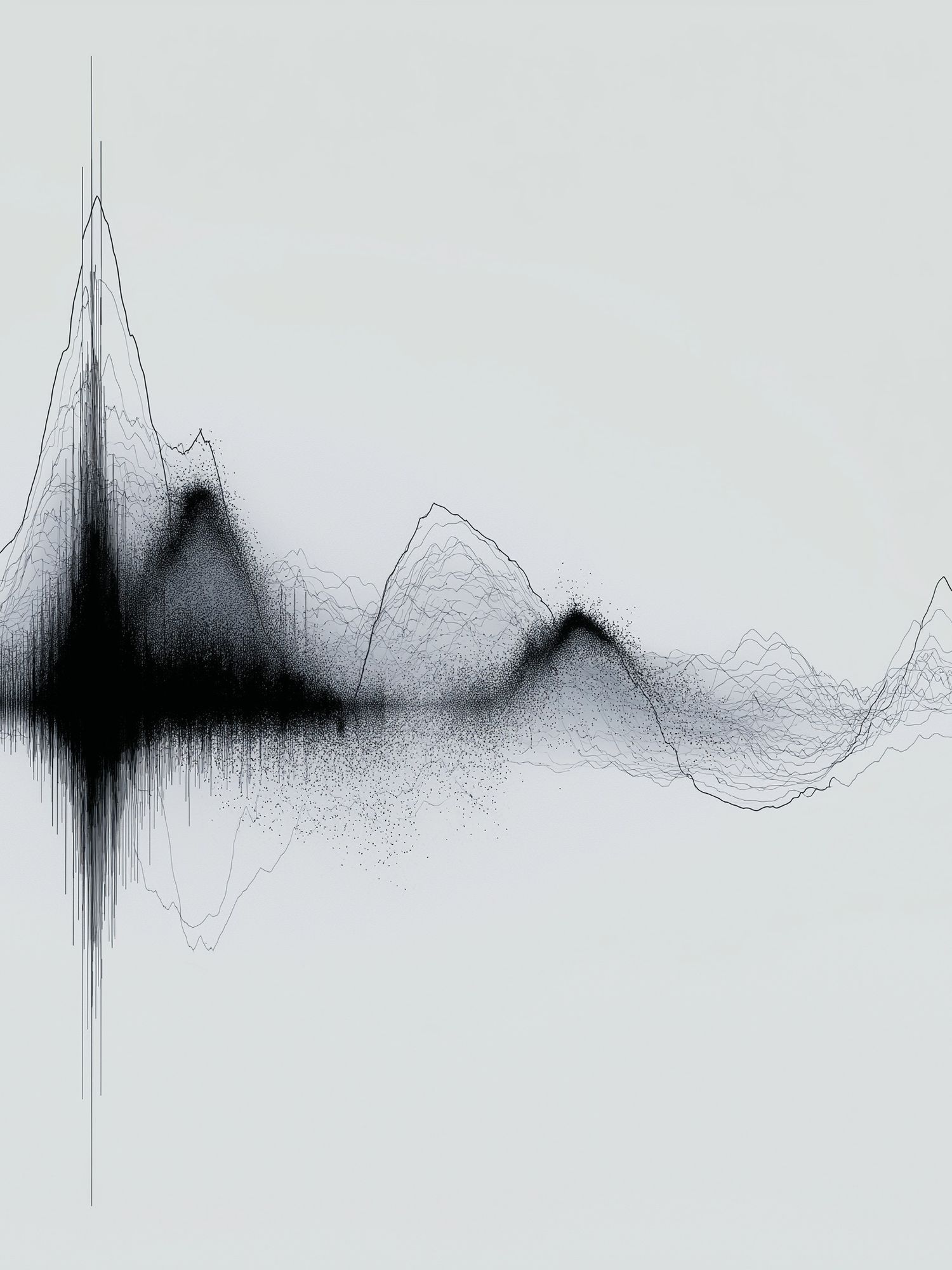 Monochrome Waveform Abstract Poster. poster detail