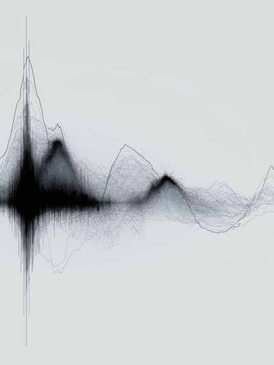 Monochrome Waveform Abstract Poster. poster