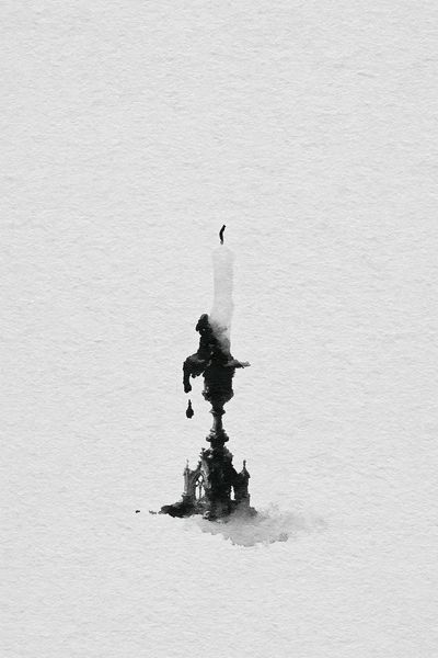 Monochrome Ink Spire Print.