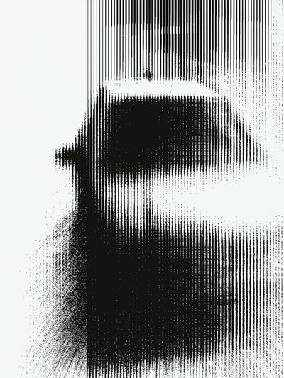 Monochrome Glitch Abstract Poster. poster