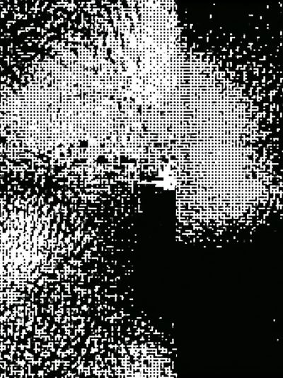 Monochrome Pixel Noise Abstract Poster.