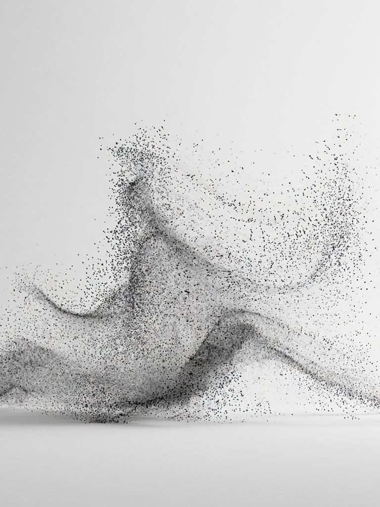 Monochrome Particle Wave Poster. poster detail