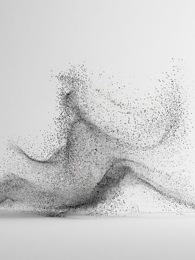 Monochrome Particle Wave Poster. poster