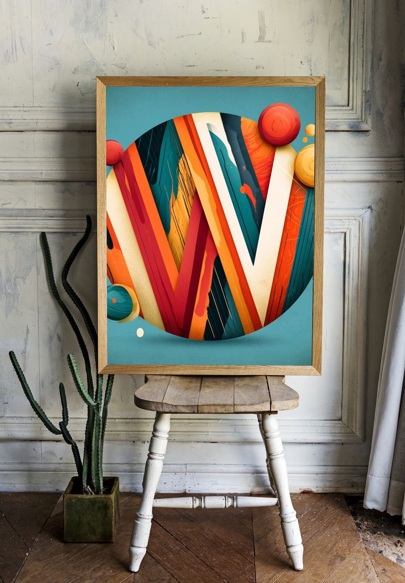 Abstract Letter W Poster. room preview