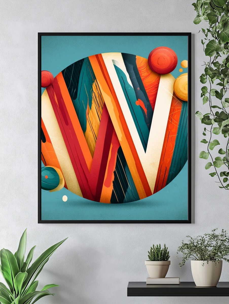 Abstract Letter W Poster. — room view 4