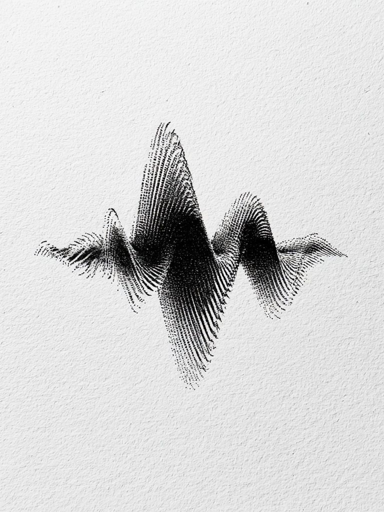 Monochrome Waveform Abstract Poster. poster — abstract art