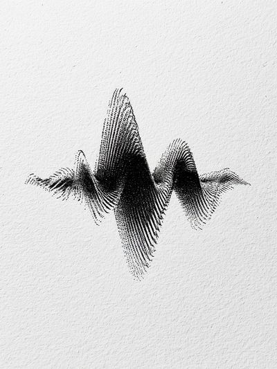 Monochrome Waveform Abstract Poster.