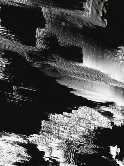Monochrome Glitch Abstract Poster.