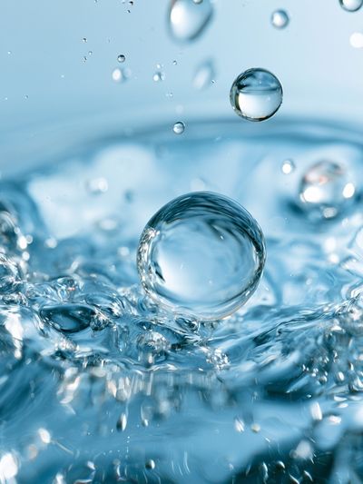 Blue Water Droplets Abstract Print. poster