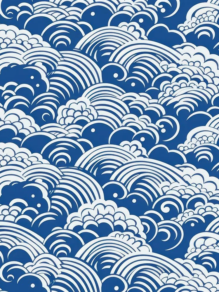 Blue Wave Clouds Abstract Print. poster — abstract art