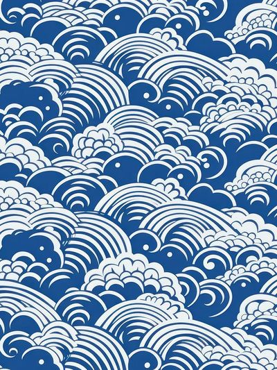 Blue Wave Clouds Abstract Print. poster print