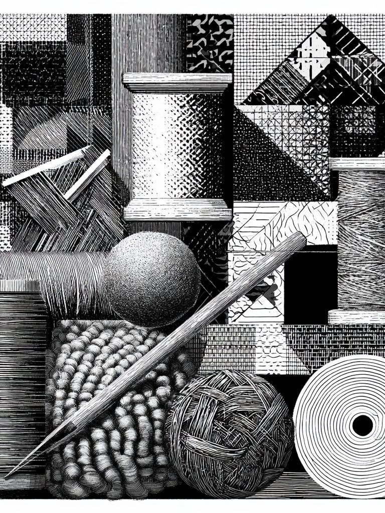 Monochrome Textile Study Abstract Print. poster — abstract art
