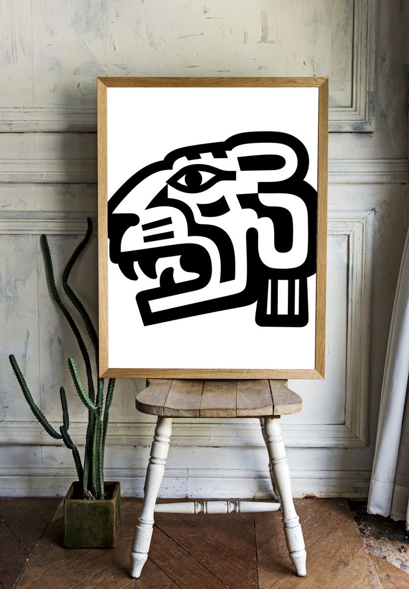 Abstract Black Line Art Poster. room preview