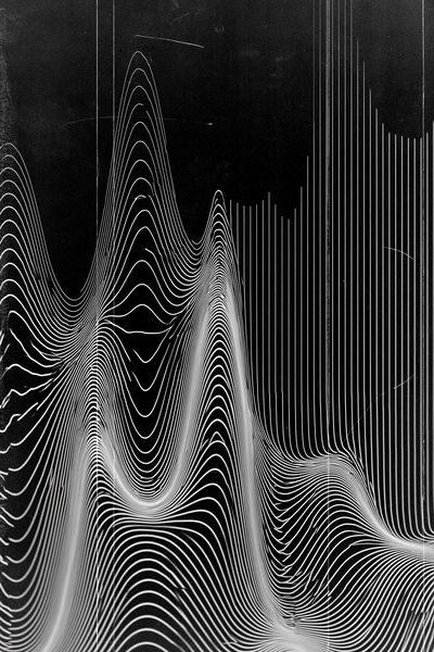 Monochrome Wave Lines Abstract Poster. poster